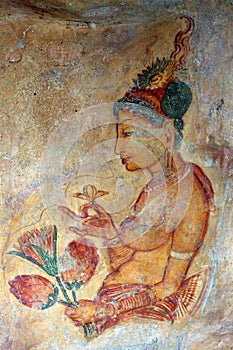 sigiriya fresco frescoes sri lanka