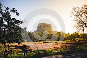 Sigiriya, or Lion`s rock, Sri Lanka, at sunrise.