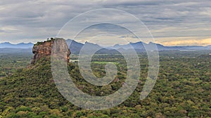 Sigiriya Rock Fortress, UNESCO World Heritage Site, seen from Pidurangala Rock, Sri Lanka,