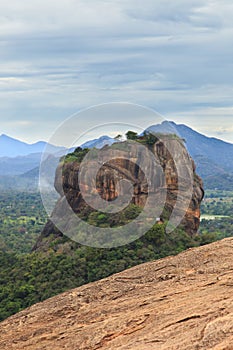 Sigiriya Rock Fortress, UNESCO World Heritage Site, seen from Pidurangala Rock, Sri Lanka,