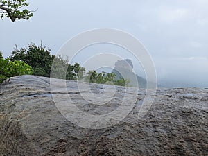 Sigiriya under rain cloud in sri lanka