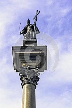 Sigismund`s Column in Castle Square, Warsaw, Poland