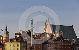 Sigismund`s Column in Old Town of Warsaw, Poland