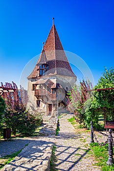 Sigisoara, Romania: The Shoemakers Tower in Sighisoara