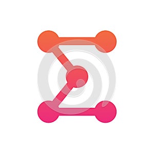 Sigma logo template, digital technology icon design, connect dots symbol