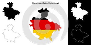 Sigmaringen outline map photo