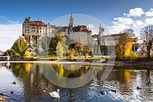 Sigmaringen Castle, Upper Danube Nature Park, Swabian Alb, Baden-Wuerttemberg, Germany