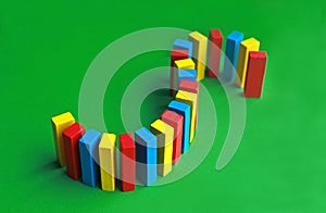Sigmoid serpent built with colorful toy blocks photo