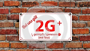 Sign 2G Plus Geimpft Genesen Getestet