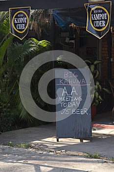Sign for AA meeeting in cambodia