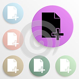 sign add a document badge color set. Simple glyph, flat vector of web icons for ui and ux, website or mobile application
