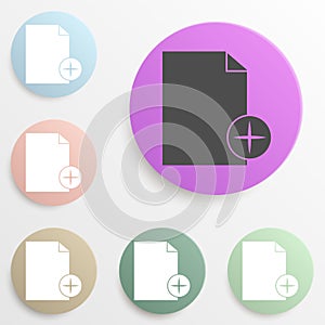 sign add sheet badge color set. Simple glyph, flat vector of web icons for ui and ux, website or mobile application