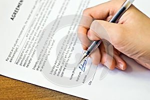 Sign agreement