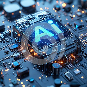 Sign AI artificial intelligence. AI technologies, robotic, programming. Robot artificial intelligence.