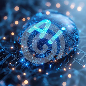 Sign AI artificial intelligence. AI technologies, robotic, programming. Robot artificial intelligence.