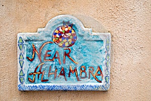 A sign of Alhambra