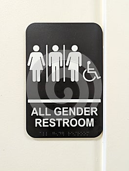 sign for all gender washroom