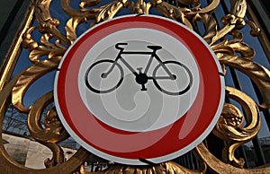 Sign Allowing Bicycles in The Tuileries Garden, Paris