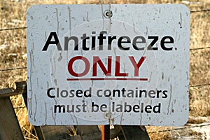 Sign Antifreeze Only photo