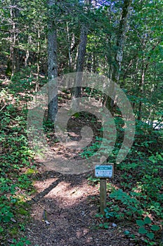 Sign on the Appalachian Trail in the Blue Ridge Mountains