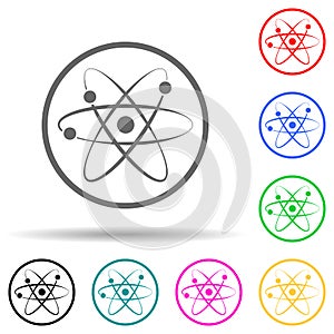 sign atoms multi color style icon. Simple glyph, flat vector of warning signs icons for ui and ux, website or mobile application