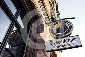 a sign of benediktiner beer