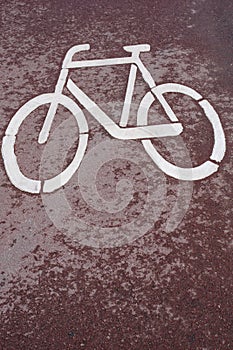 Sign bike path
