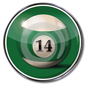 Sign billiard ball number 14