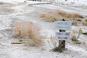 Sign board at Angel Terrace, Yellowstone National Park