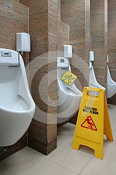Sign board caution wet floor