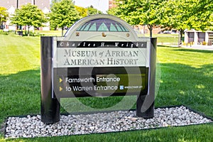 Sign board of Charles H. Wright Museum of African American history