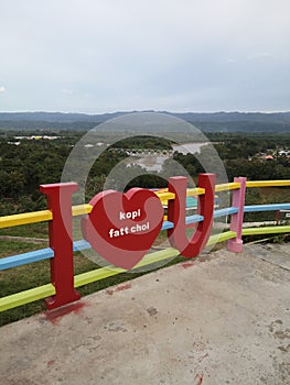 Sign Board i love you at one popular Town in malaysia, sabah,Tenom Town.