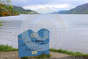 Sign board for Loch Ness