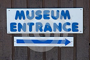 A sign board - museum entrance