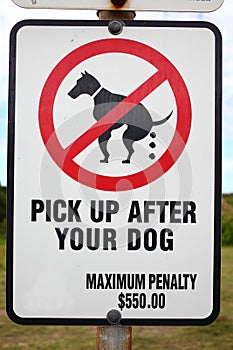 Sign-board Pick up after your dog