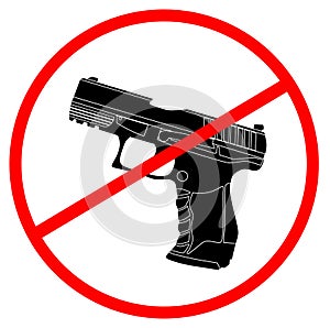 Sign with both handgun banned