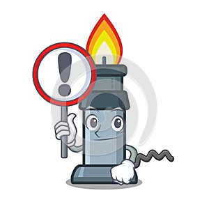 With sign bunsen burner isolated with the cartoon