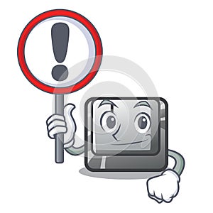With sign button I on a keyboard mascot