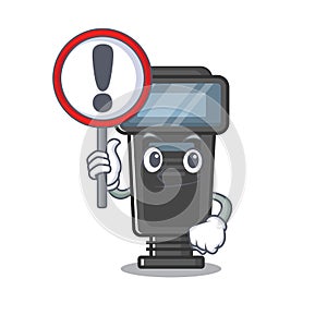 With sign camera flash in the cartoon shape