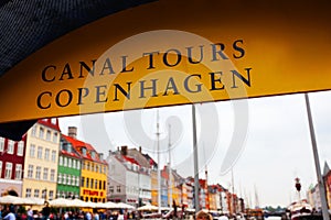 Sign Canal tours in Copenhagen.