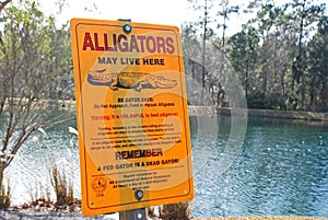 Sign in Charleston South Carolina Warning of Alligators