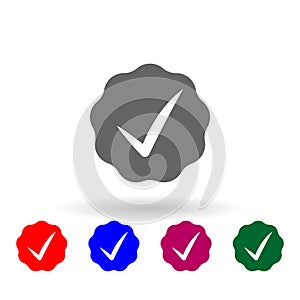 Sign checked multi color icon. Simple glyph, flat vector of web icons for ui and ux, website or mobile application