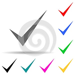 sign checked multi color style icon. Simple thin line, outline  of web icons for ui and ux, website or mobile application