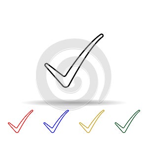 sign checked multi color style icon. Simple thin line, outline vector of web icons for ui and ux, website or mobile application