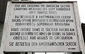 Sign at Checkpoint Charlie photo