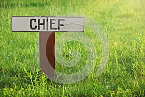 Sign for chief's parking place