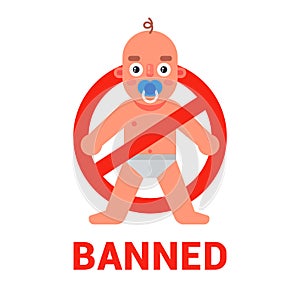 Sign for childfree. ban children on a white background. photo