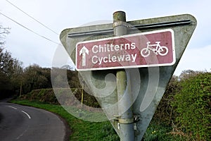 Sign for the Chilterns Cycleway in Buckinghamshire