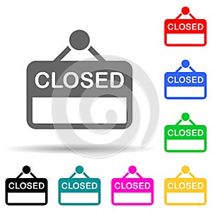 the sign is closed multi color style icon. Simple glyph, flat vector of market icons for ui and ux, website or mobile application