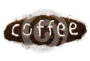 Sign coffee made of coffee
